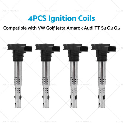 4PCS Ignition Coils Suitable for VW Golf Jetta Amarok Audi Q3 Q5 TT S3 1. 8L 2. 0L-3
