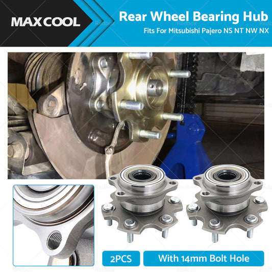 2x Rear Wheel Bearing Hub Fit For Mitsubishi Pajero NS NT NW NX 14mm Bolt Hole-0