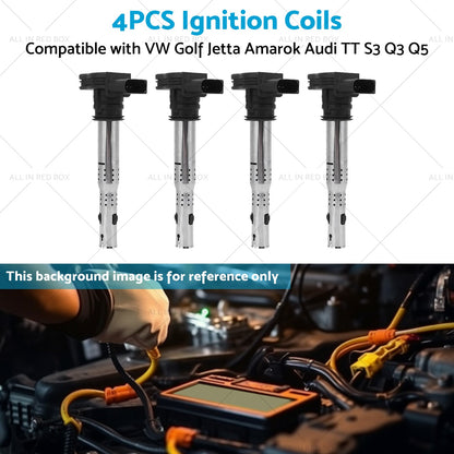 4PCS Ignition Coils Suitable for VW Golf Jetta Amarok Audi Q3 Q5 TT S3 1. 8L 2. 0L-4
