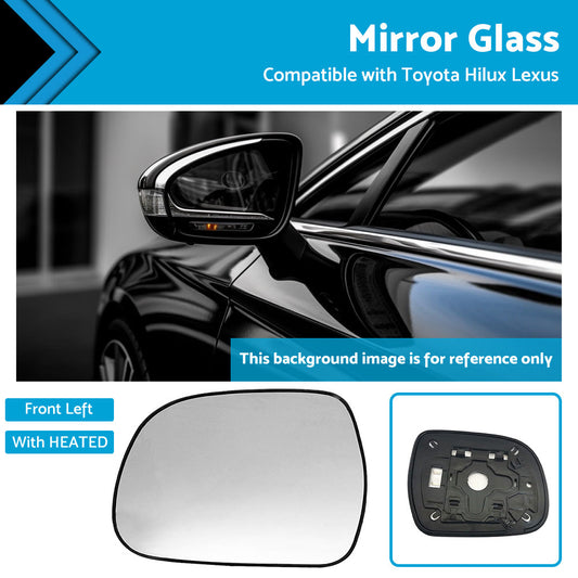 Left Side Mirror Glass Suitable for Lexus RX300 RX330 Toyota Hilux HEATED Convex-0