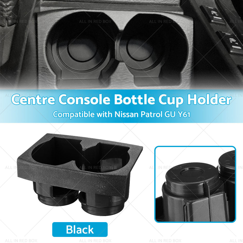 Black Front Centre Console Bottle Cup Holder Suitable For Nissan Patrol GU Y61-1