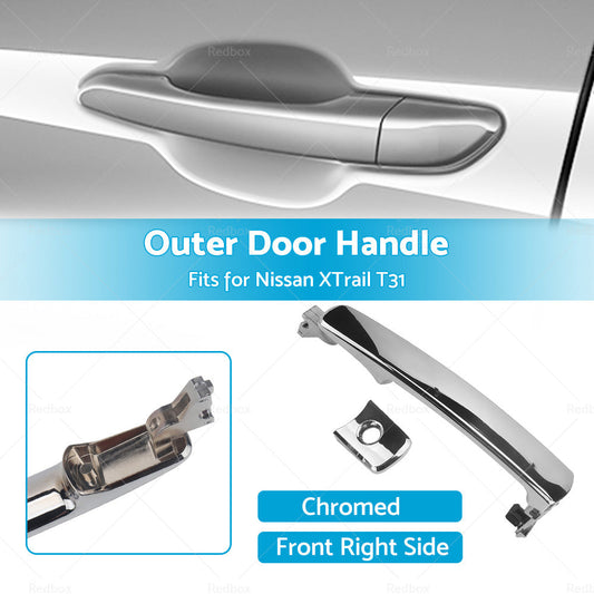 Front Right RH Outer Door Handle Chrome Suitable For Nissan XTrail T31 2007-2013-0