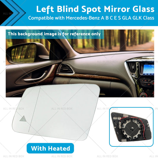 Left Blind Spot Mirror Glass Suitable for Mercedes-Benz ABCES GLA GLK Class W204-0