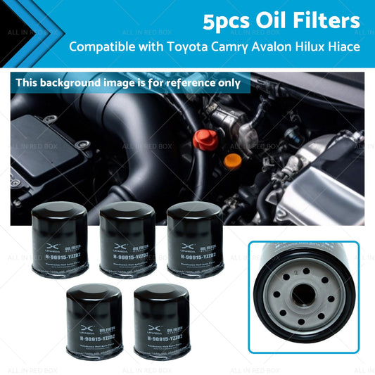 5x Oil Filter Suitable for Toyota Camry Avalon Hilux Hiace 90915-YZZD2 1KDFTV-0