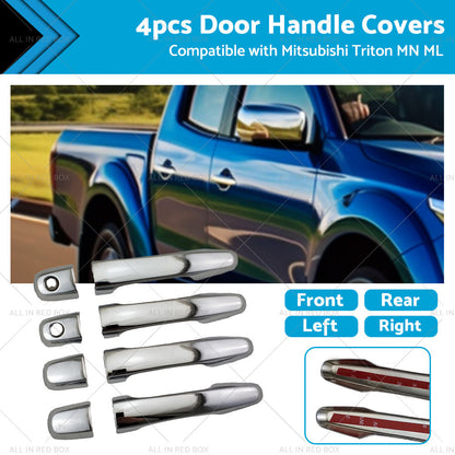 Chrome 4PCS Door Handle Covers Suitable for Mitsubishi Triton MN ML 2006 - 2014-0