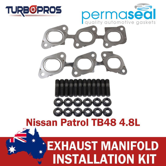 Permaseal Exhaust Manifold Installation Stud&Gasket Kit for Nissan Patrol TB48
