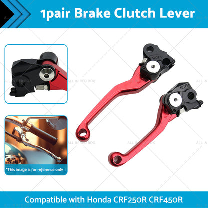 Pair Pivot Brake Clutch Lever Red Suitable For Honda CRF250R CRF450R 2007-2012-1