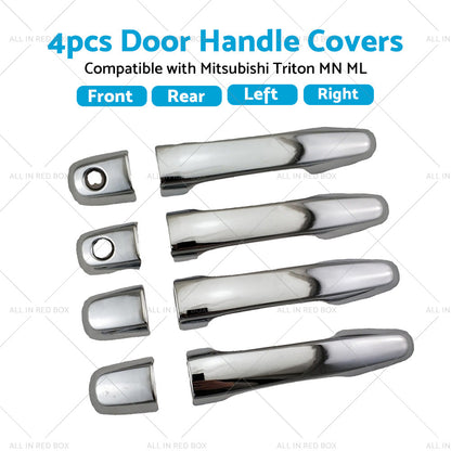 Chrome 4PCS Door Handle Covers Suitable for Mitsubishi Triton MN ML 2006 - 2014-1