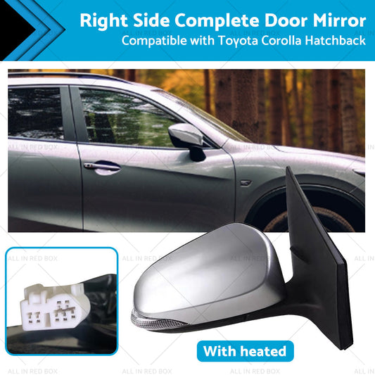 Door Mirror Suitable for Toyota Corolla ZRE182 12-18 Hatch Right Silver Heated-0