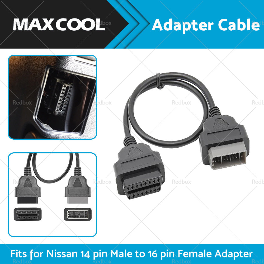 For Nissan 14 Pin OBD1 to 16 Pin OBD2 Car Diagnostic Connector Adapter Cable-2