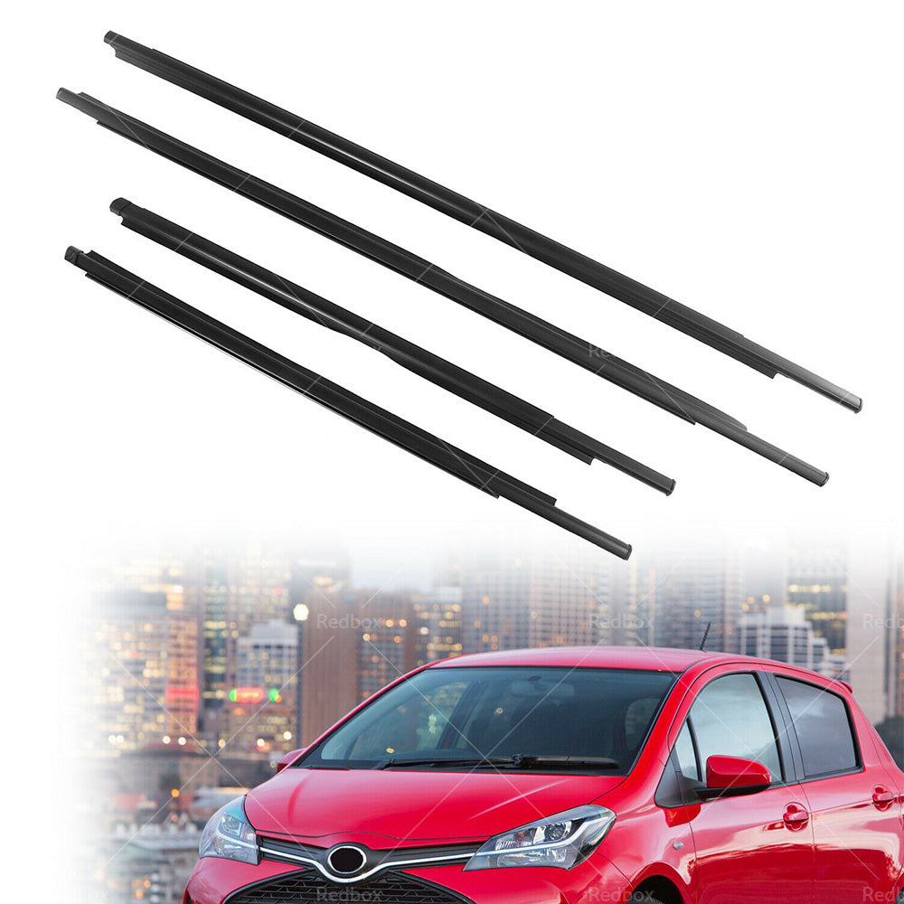 4x Car Window Glass Seal Weatherstrip Sweep Belt Suitable For Toyota Yaris 07-11-2
