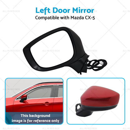 Left Door Mirror Suitable for Mazda CX-5 2017 Onward With BlindSpot Blinker Red
