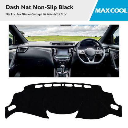 Non-Slip Dash Mat For Nissan Qashqai J11 2014-2022 SUV Dashboard Cover Black-1