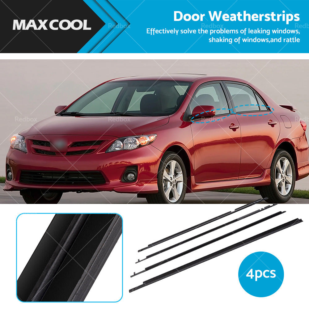 Window Glass Seals Weather Strip for Toyota Corolla Sedan 2009-2012