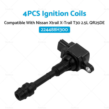 4PCS Ignition Coils Suitable For Nissan X-Trail 01-07 T30 2. 5L QR25DE 224488H300-1