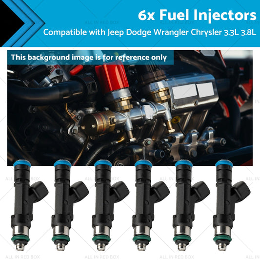 0280158119 6x Fuel Injectors Suitable for Jeep Dodge Wrangler Chrysler 3. 3L 3. 8L-0