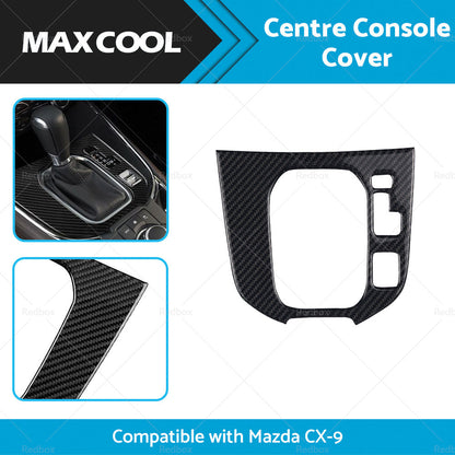 Carbon Fibre Centre Console Gear Shift Cover Frame Suitable for Mazda CX-9 16-22-2