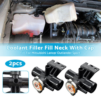 2PCS Radiator Coolant Filler Fill Neck With Cap For Lancer Outlander Sport-2