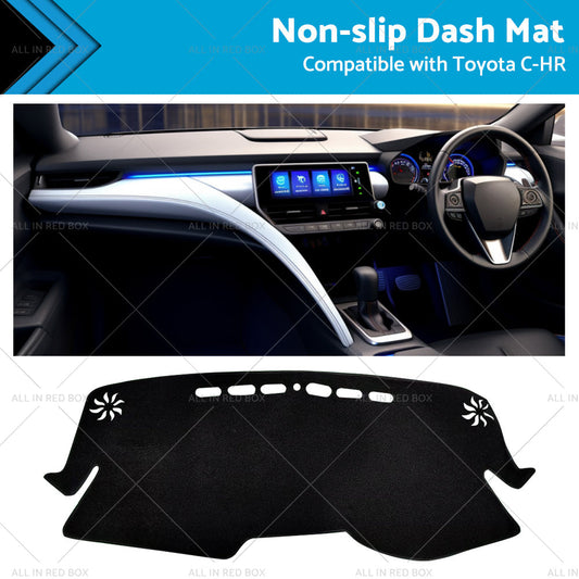 Non Slip Dash Mat Dashboard Cover Suitable For Toyota CHR C-HR 2016-2019 Black-0