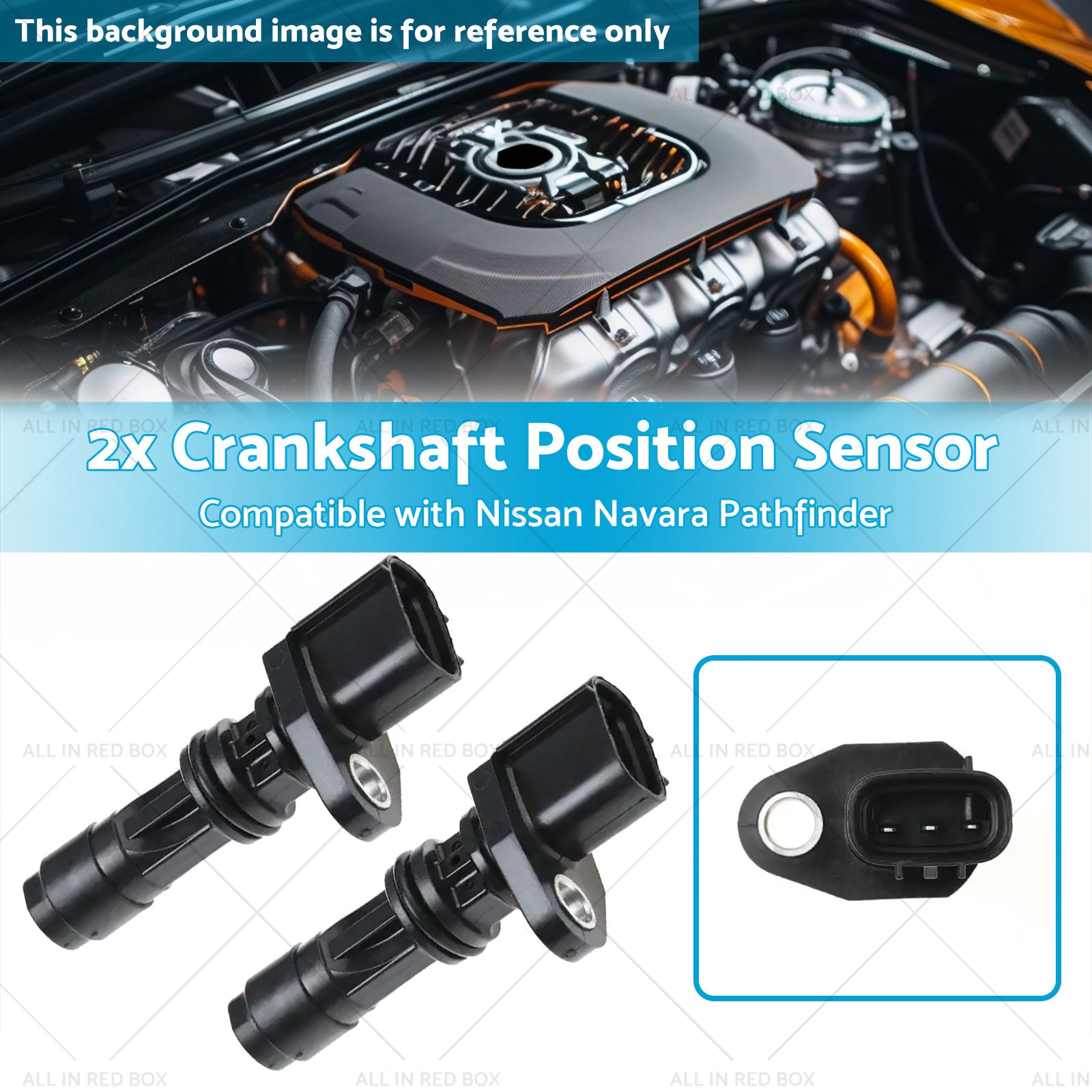 2x Crankshaft Position Sensor Suitable For Nissan Navara D40 Pathfinder R51-2