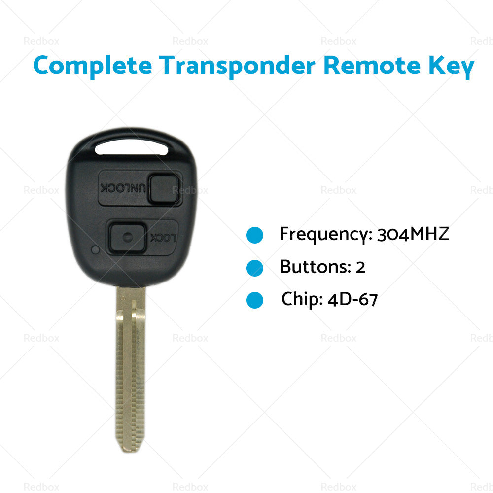 Complete Transponder Remote Key 304MHz Chip 60120 Suitable For TOYOTA Prado 120-1