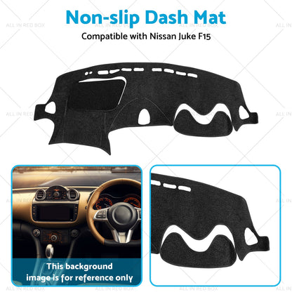 Black Non-Slip Dash Mat Suitable For Nissan JUKE F15 2011-2019 Dashboard Cover-3