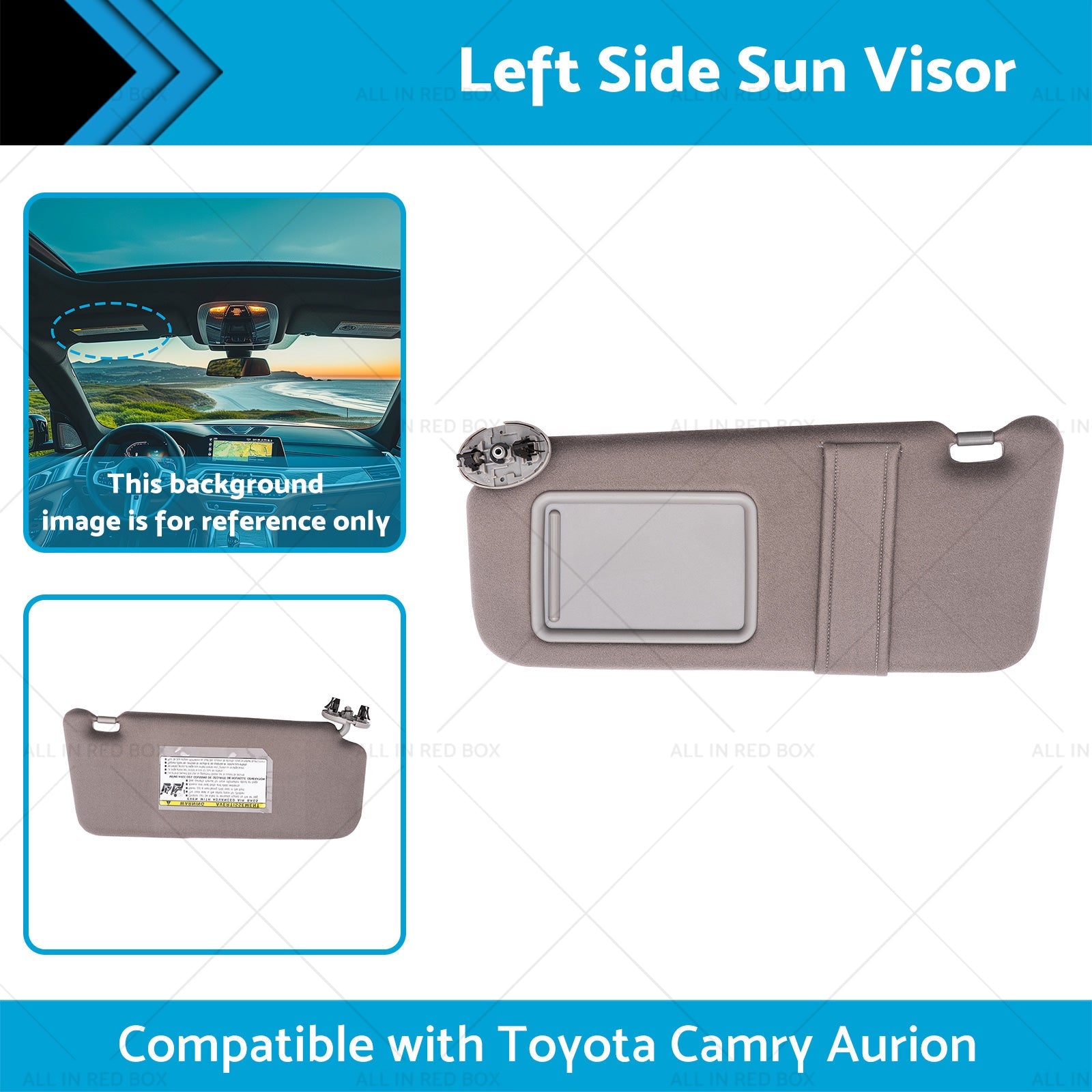 7432006780B0 Left Side Sun Visor Gray Suitable for Toyota Camry Aurion 07-11-1