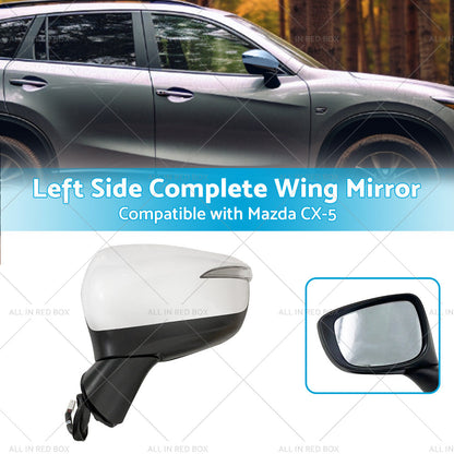 LH Door Wing Mirror Suitable for Mazda CX-5 2015-2016 No BlindSpot 8 Wires White-2