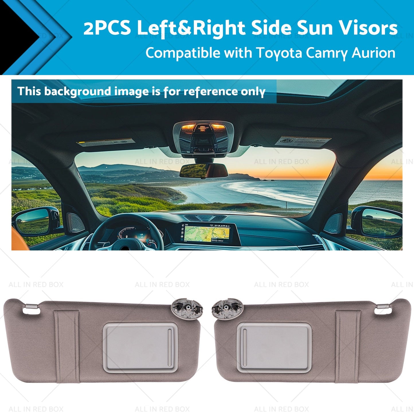 7432006780B0 Left and Right Side Sun Visors Suitable for Toyota Camry Aurion 07-11-0