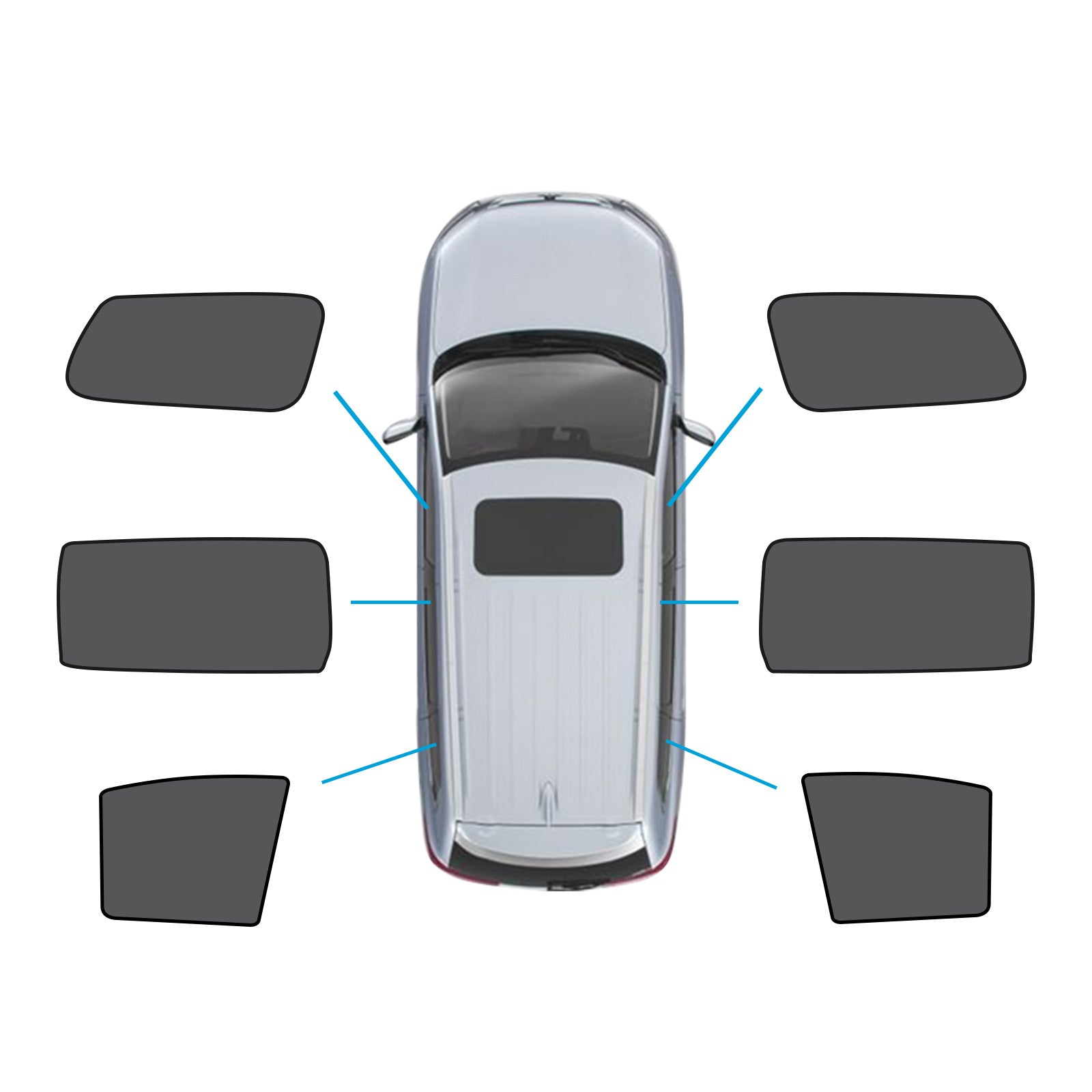 6x Window Magnetic Mesh Sunshades Suitable for Kia Carnival YP Series 2015-2020-0