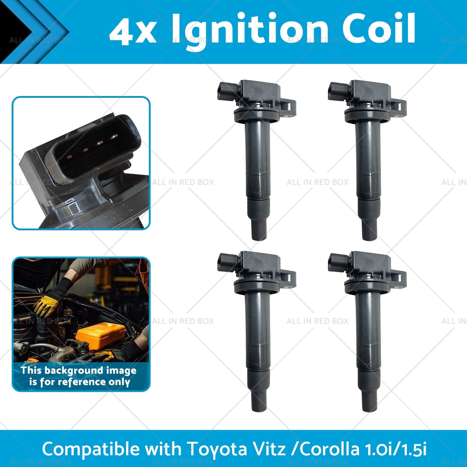 9091902240 4x Ignition Coils Suitablefor Toyota Vitz  00  or Corolla  13  1. 0i or 1. 5i-1