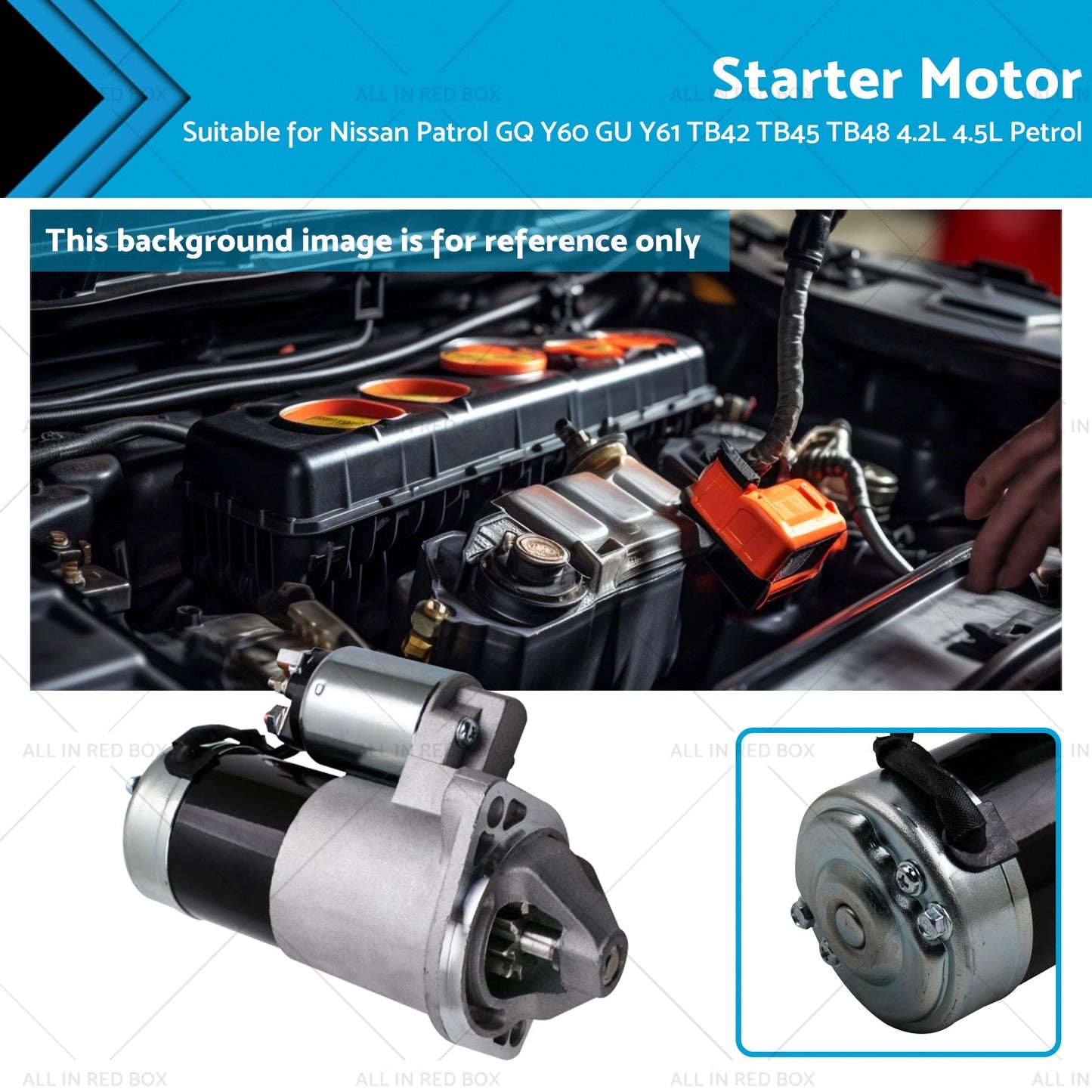 Starter Motor For Nissan Patrol GQ Y60 GU Y61 TB42 TB45 TB48 4. 2L 4. 5L Petrol-2