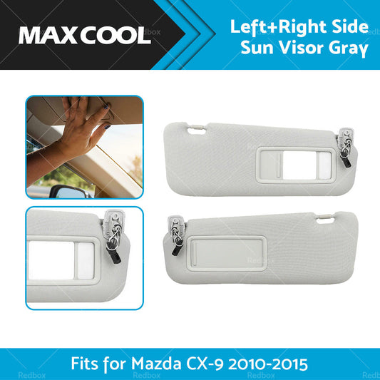 1 Pair Car Sunvisor Sun Visor Gray Front RH  and  LH Fits For Mazda CX-9 2010-2015-0