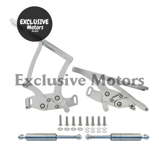 Bonnet Hinge Kit Silver Billet Aluminium for Chevy Camaro (1967-1969)