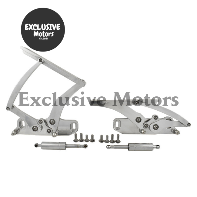 Polished Billet Aluminium Bonnet Hinge Kit for Holden HK HT HG (1968-1971)