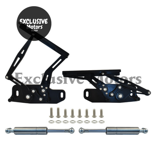 Black Billet Aluminium Bonnet Hinge Kit for Holden HQ-HJ-HX-HZ-WB (1971-1984)