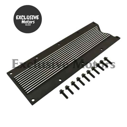 Engine Valley Cover Black Finned Aluminum for GM LS1 LS6 (1997-2005)
