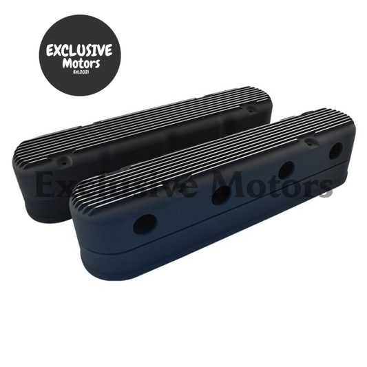 Black Finned Aluminum Valve Covers for GM LS (1997-2023)