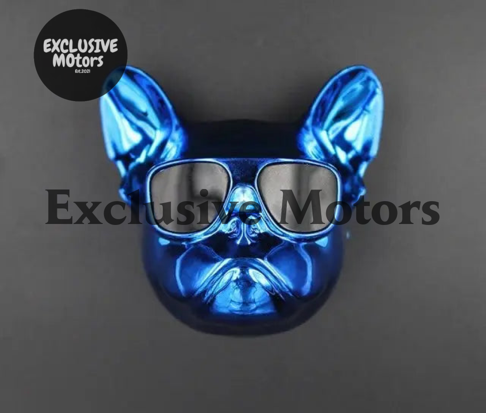 French Bull Dog Air Freshener - Refillable Fragrance Dispenser - Metallic Blue