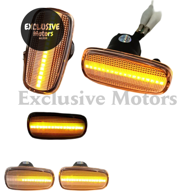 2Pcs Dynamic Amber LED Side Marker Indicators for Toyota RAV4, Isis, Crown, Comfort, Altezza, SXE, GXE, Wish, Kluger, Prius, Land Cruiser