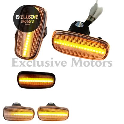 2Pcs Dynamic Amber LED Side Marker Indicators for Toyota RAV4, Isis, Crown, Comfort, Altezza, SXE, GXE, Wish, Kluger, Prius, Land Cruiser