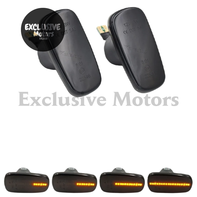 2Pcs Dynamic Amber LED Side Marker Indicators for Toyota RAV4, Isis, Crown, Comfort, Altezza, SXE, GXE, Wish, Kluger, Prius, Land Cruiser