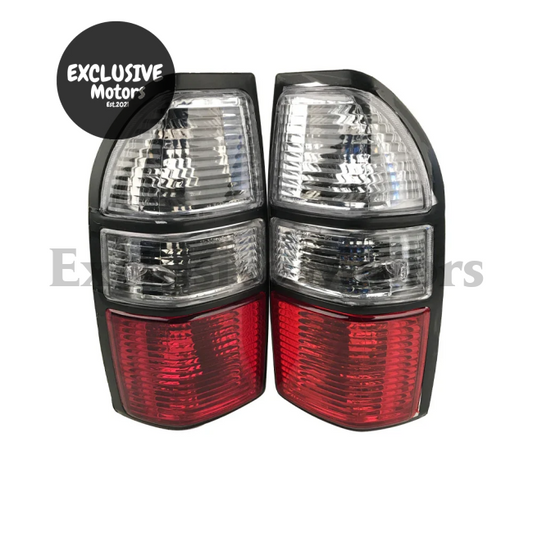 Red and White Rear Taillights Brake Lights for Toyota Prado