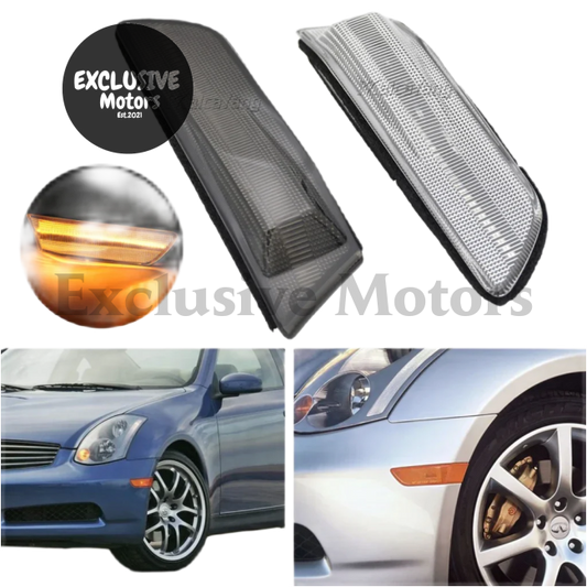 2PCS Amber LED Side Marker Lights for Infiniti G35 & Nissan Skyline (2003-2007)