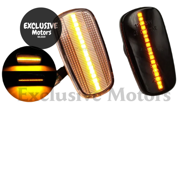 2Pcs Dynamic Amber LED Side Marker Indicators for Toyota RAV4, Isis, Crown, Comfort, Altezza, SXE, GXE, Wish, Kluger, Prius, Land Cruiser