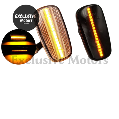 2Pcs Dynamic Amber LED Side Marker Indicators for Toyota RAV4, Isis, Crown, Comfort, Altezza, SXE, GXE, Wish, Kluger, Prius, Land Cruiser