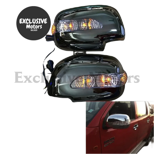 LED Rear Mirror Covers with Turn Signal Lights for Toyota Hilux (2006-2014)