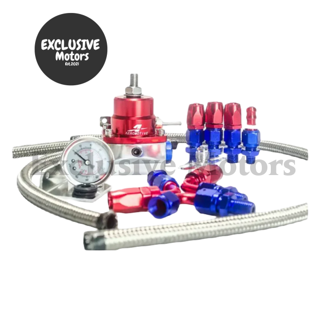 Adjustable Fuel Pressure Regulator Kit with 160 PSI Oil Gauge & AN-6 Fittings