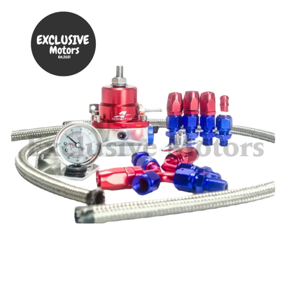 Adjustable Fuel Pressure Regulator Kit with 160 PSI Oil Gauge & AN-6 Fittings