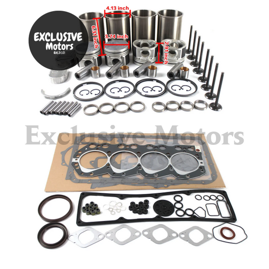 Engine Rebuild Kit with Valves for Nissan TCM Forklift TD27 TD27T